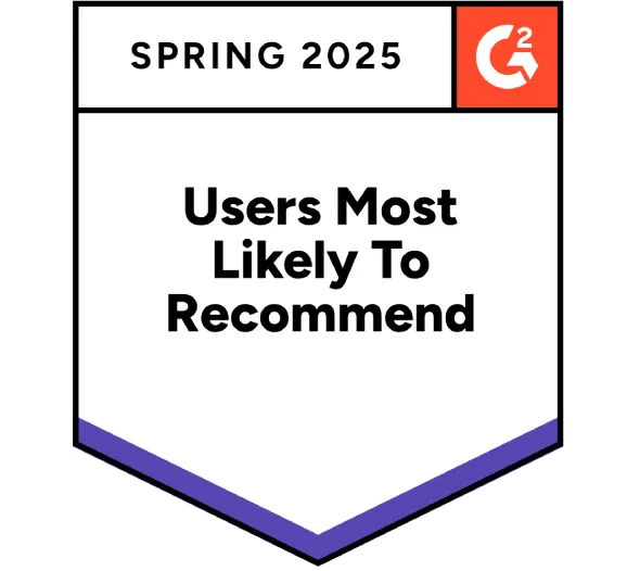 HoopAI G2 Award - Users most likely to recommend, spring 2025